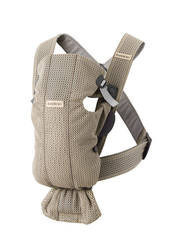 BABYBJORN MINI 3D Mesh – nosidełko, Szary Beż